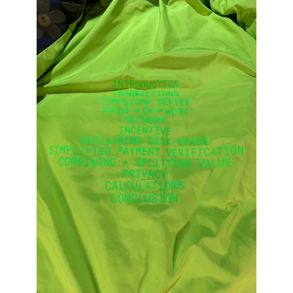 CashApp Bomber Jacket Floral‎ Print Neon Green Lining Patches Graphic xxl